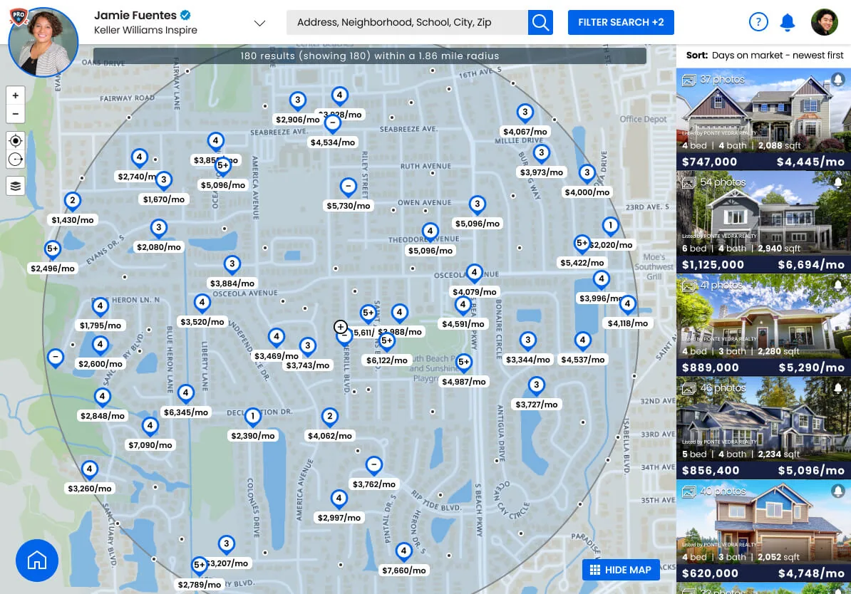 Afordal affordability search on an iPad